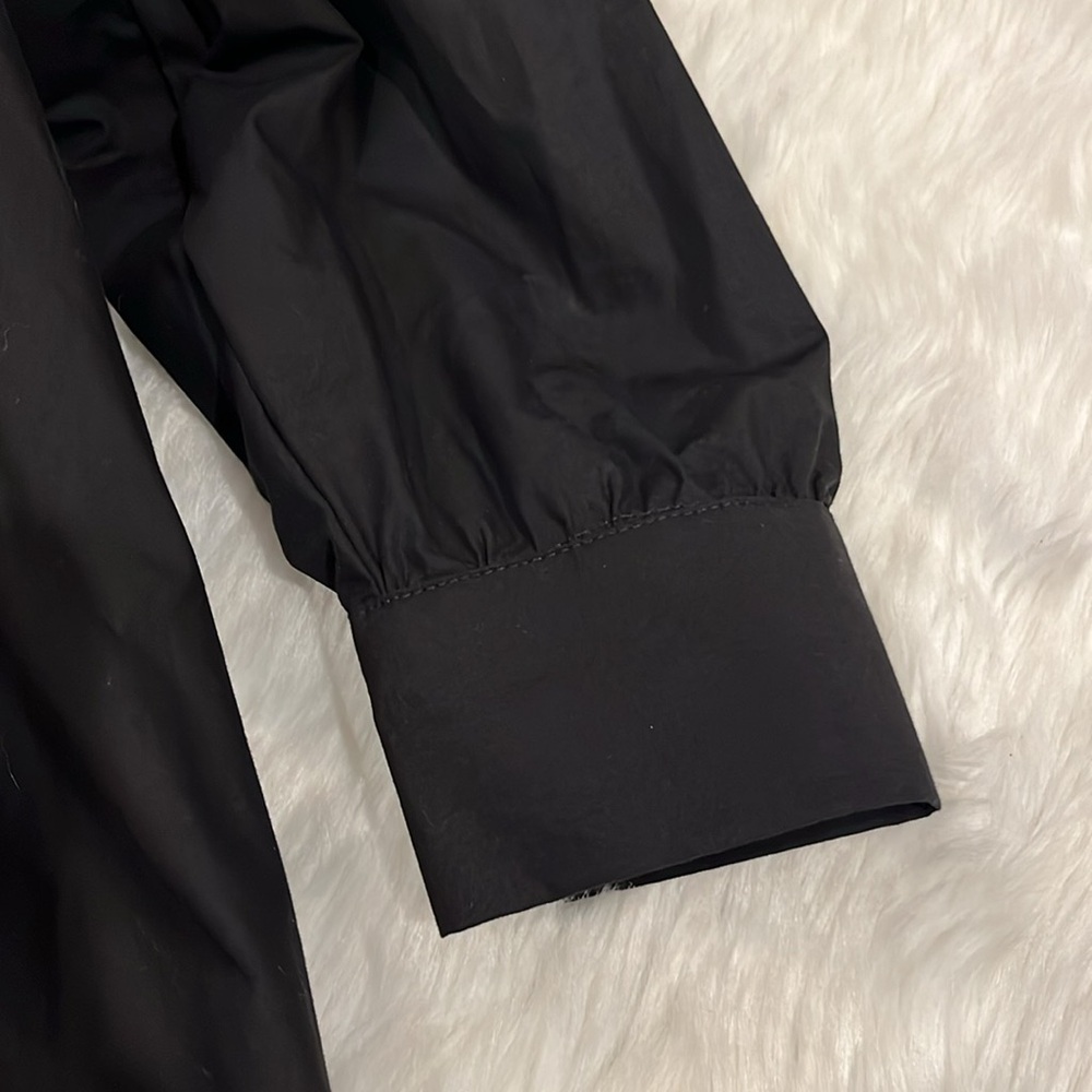 Zara The Etta Black Poplin Baby Doll Button Up Mini Dress Women Size S - Picture 7 of 8